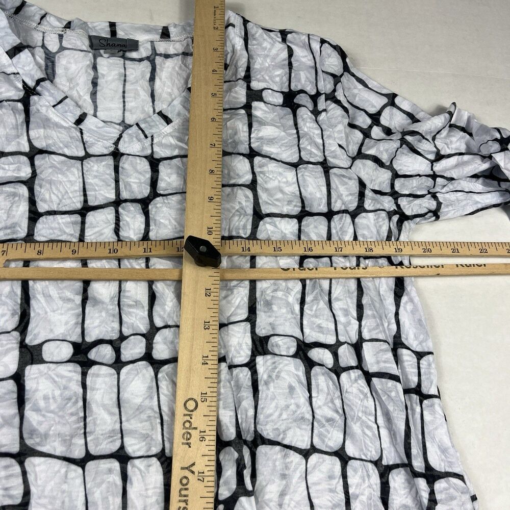 Shana Tunic Small Crinkle Textured Abstract Grid … - image 7